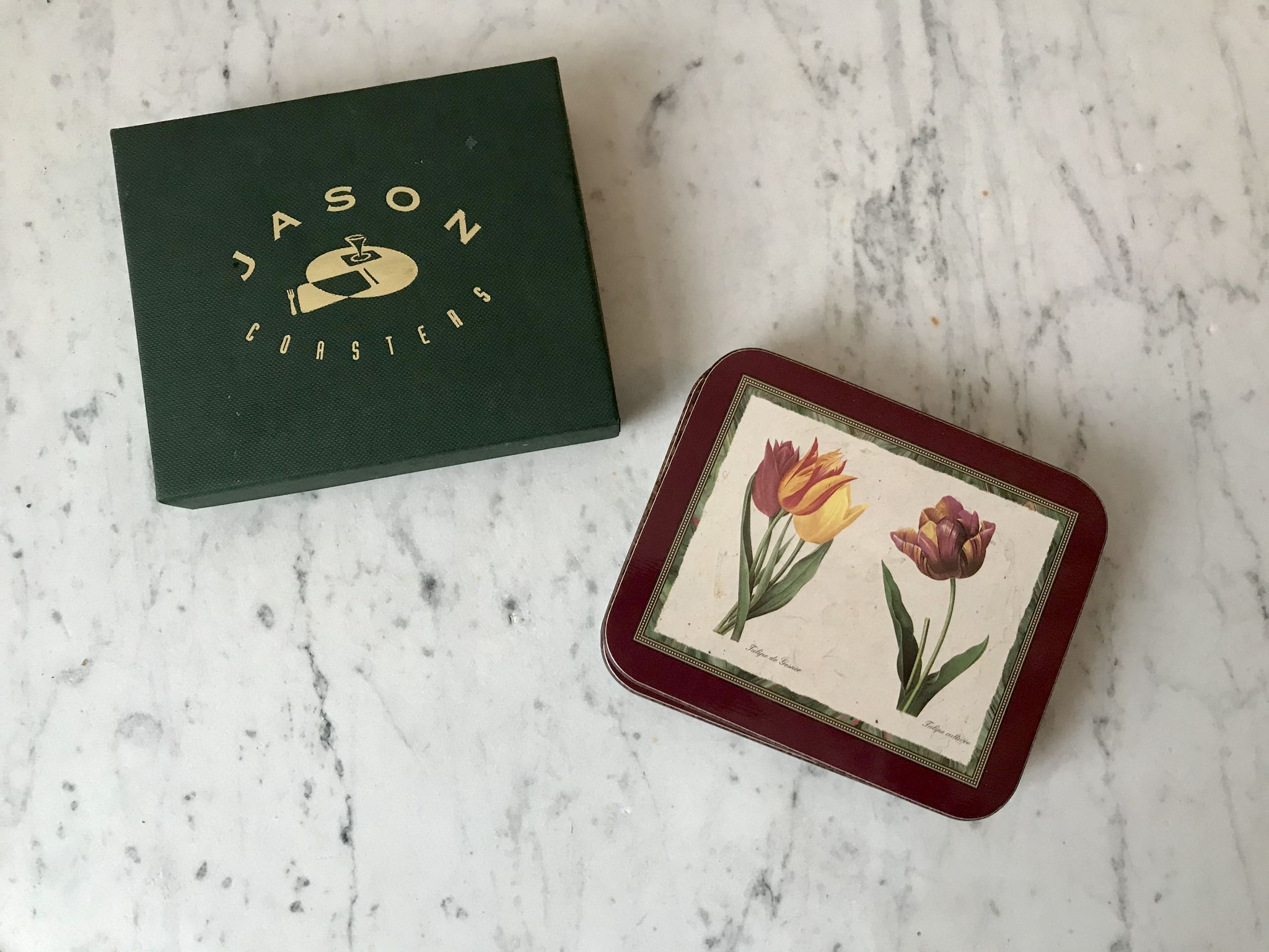 6 coasters Jason Coasters flowers Made in New Zealand (1963)