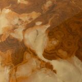 Unique desk from the 1970s with onyx marble top and stainless steel 'Grasshopper' legs