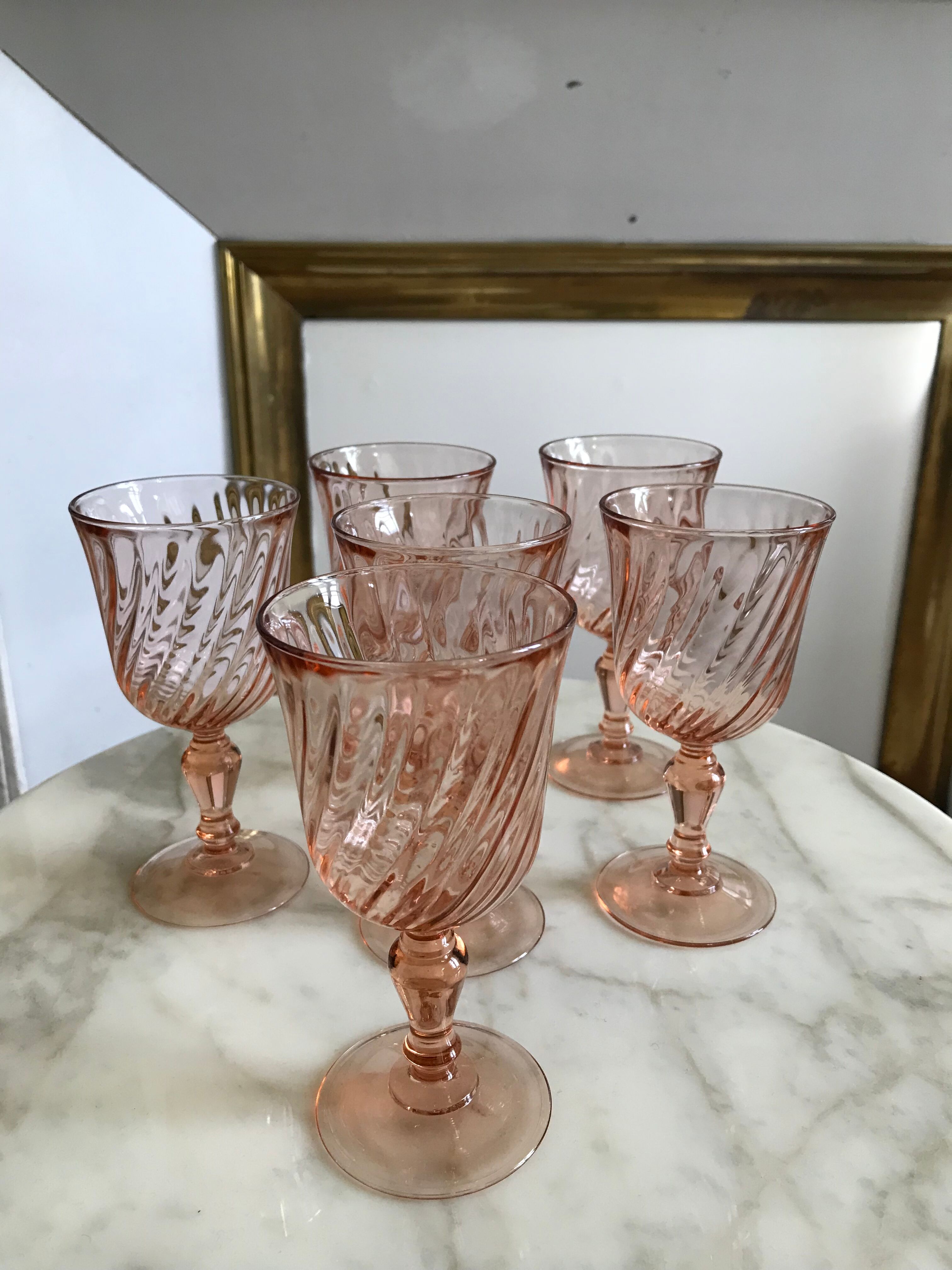 Series of 6 Rosaline water glasses