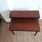 Metal and wood side table 50s