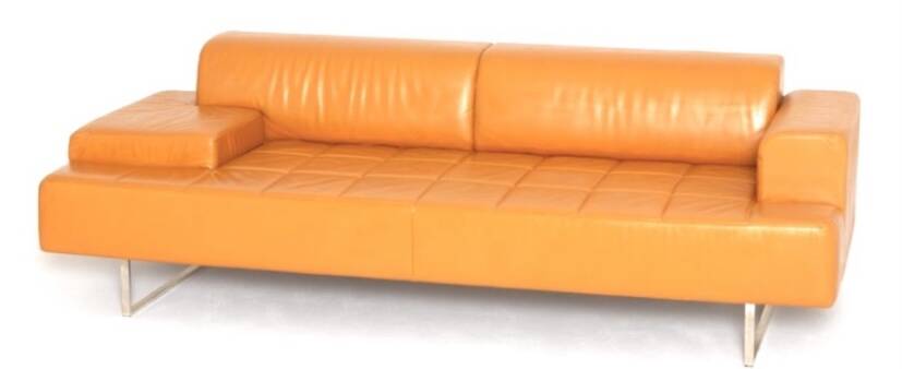 Quadra 3-seater leather sofa Poltrona Frau