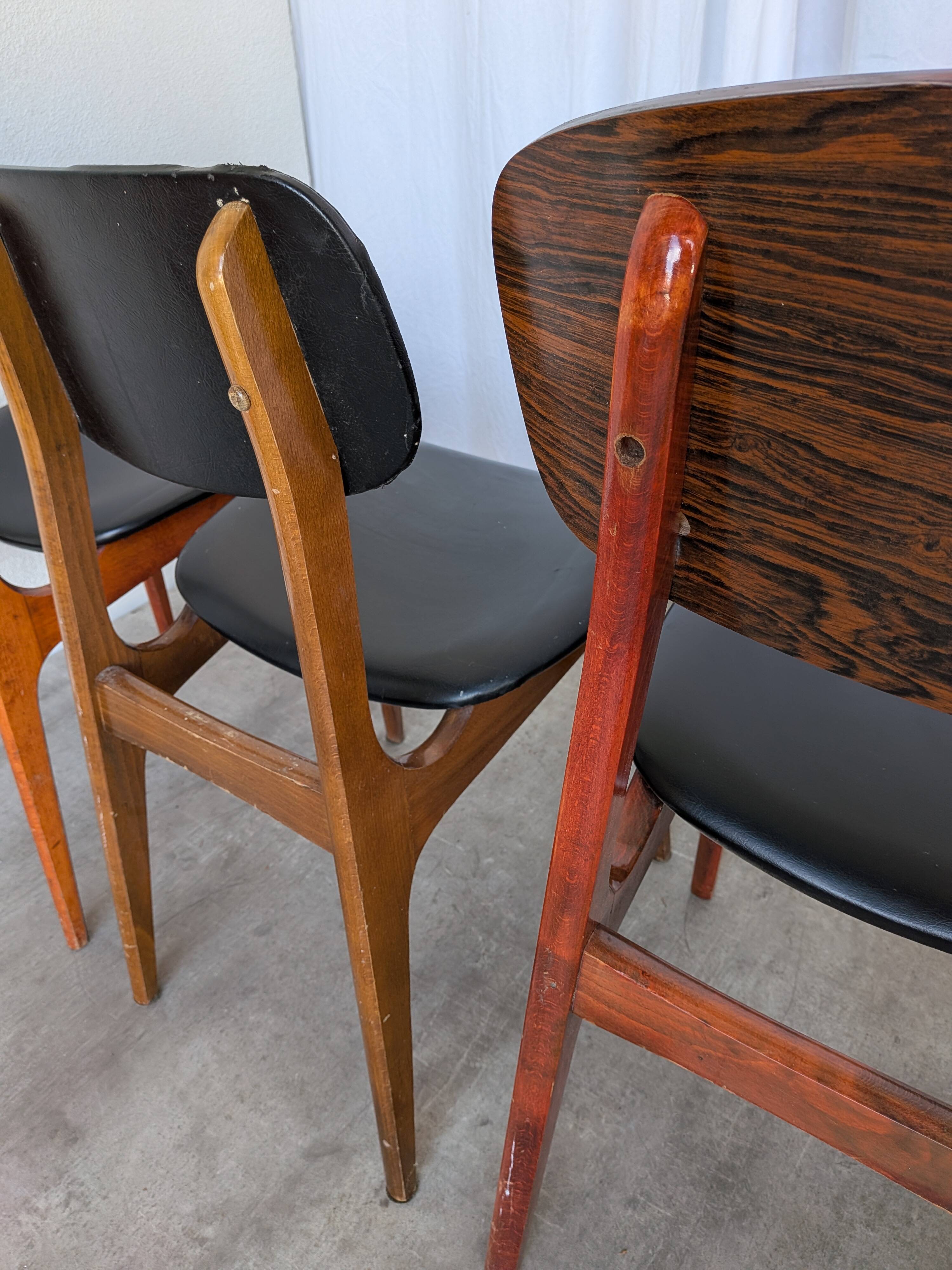 Set of 6 Mix & Match Vintage STOL Kamnik Dining Chairs Yugoslavia 1970s