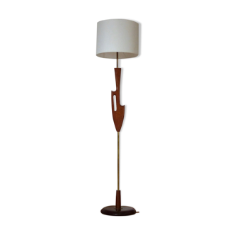Scandinavian free-form wooden floor lamp