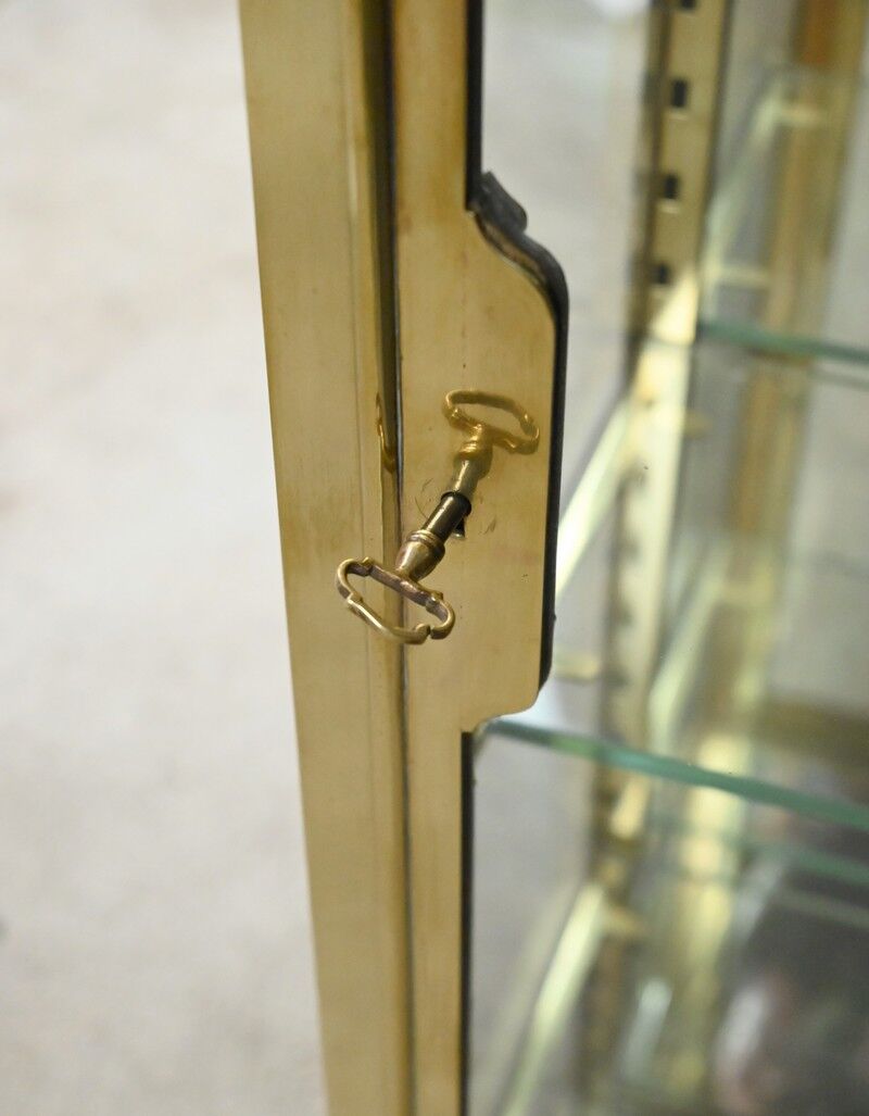 Brass display cabinet with a mirrored back – early 20th century