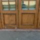 Suite of four separation doors in patinated wood Beveled tiles XX century