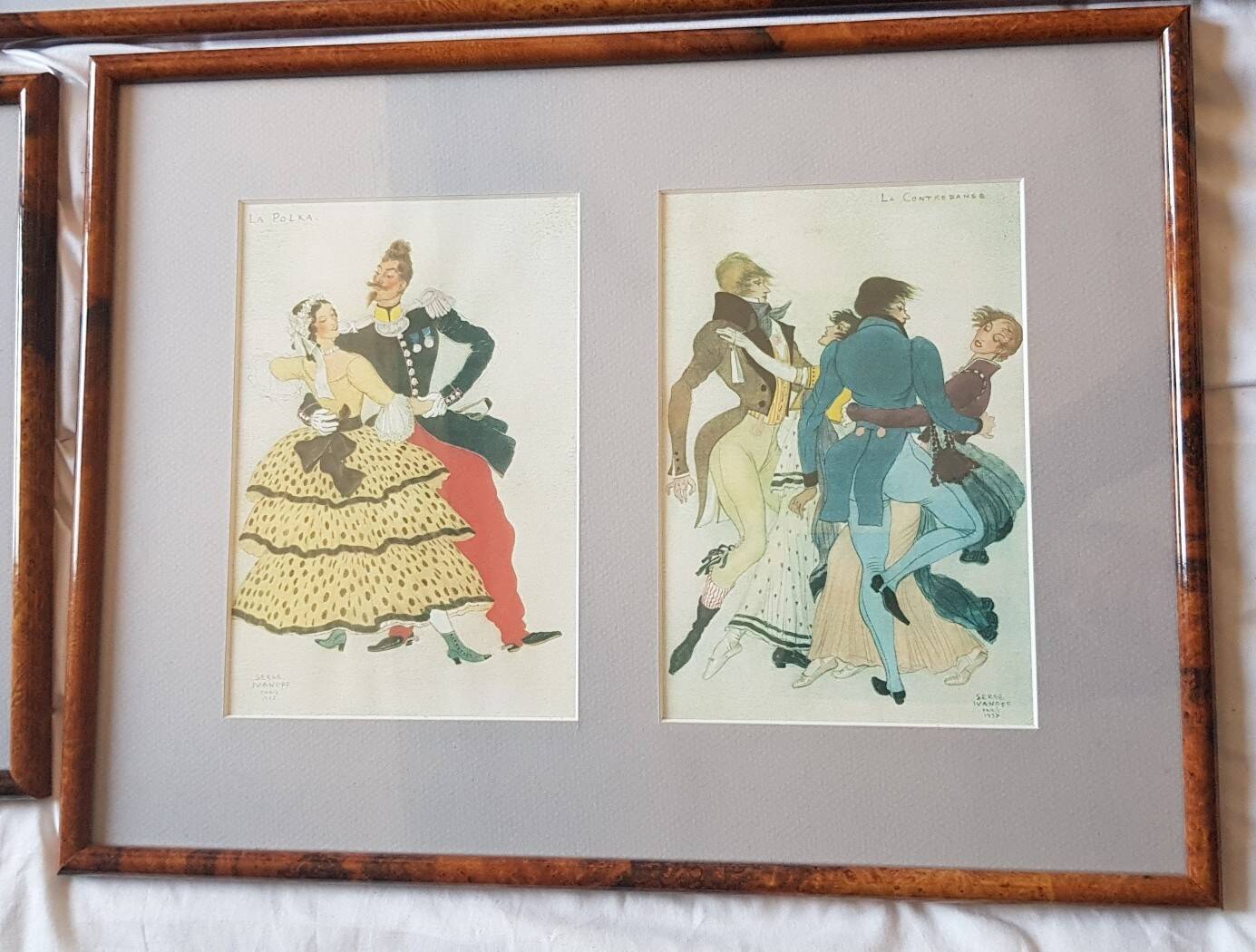 Complete series of 15 Art Deco Dance Illustrations (1937) by Serge Ivanoff