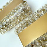 Pair Apliques Vintage Limburg, Golden Bubble Glass, 70s