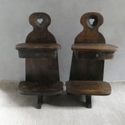 Pair of bedside tables, mountain folk art, circa 1960