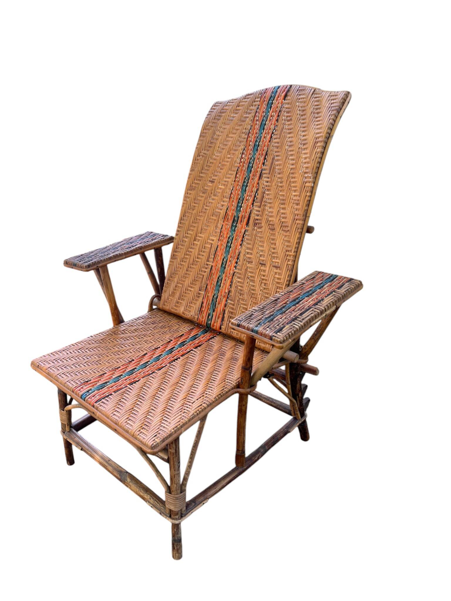 Rattan and bamboo deck chair from around 1940.