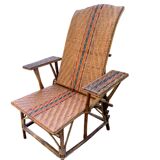 Rattan and bamboo deck chair from around 1940.