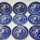 9 Antique Plates 19th Century Blue Willow Pattern Chinese Blue Decor