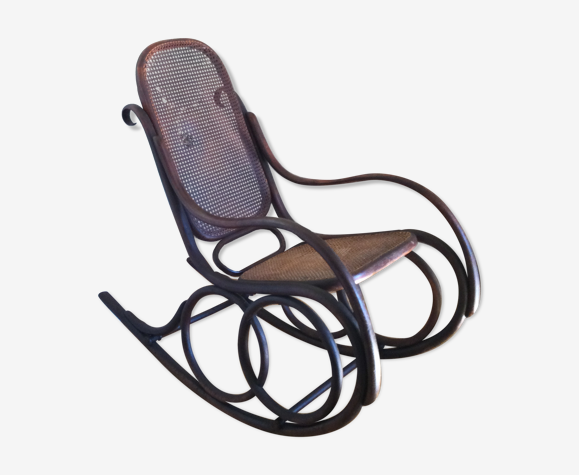 Fauteuil rocking chair style canné