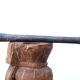 African mortar in carved wood, cast iron pestle, 70s