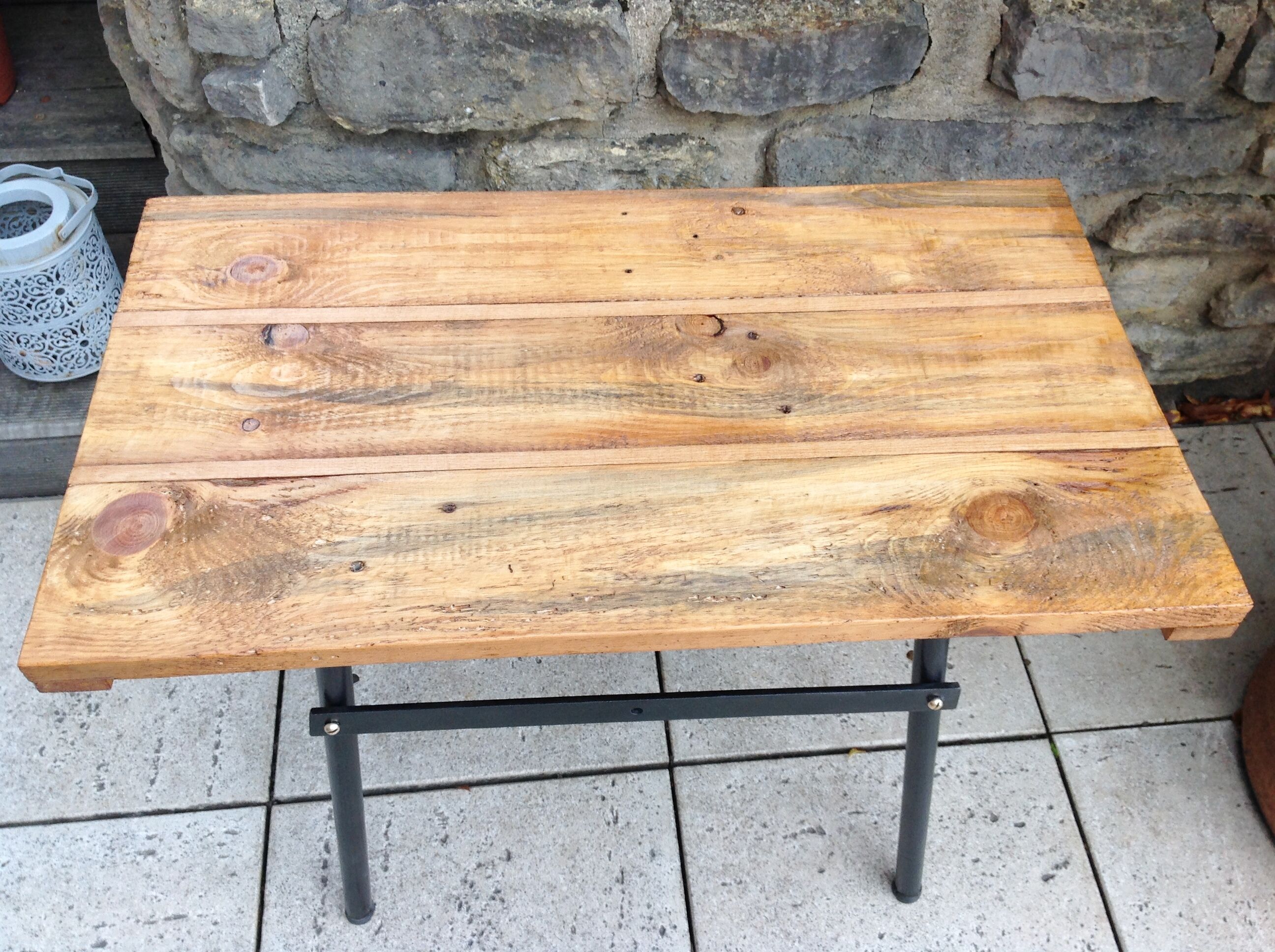 Wooden and metal side table industrial style 6070s