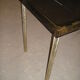 Smoked glass and gold aluminum table from the 70s/80s
