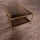 Vintage 80's brass coffee table, glass tops