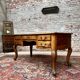 Flat desk in natural wood Louis XV style