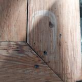 19th century sideboard in solid pitch pine, 2 doors, 1 drawer 128x58x120cm