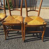Series of 4 decked bistro chairs