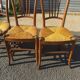 Série de 4 chaises de bistrot paillées