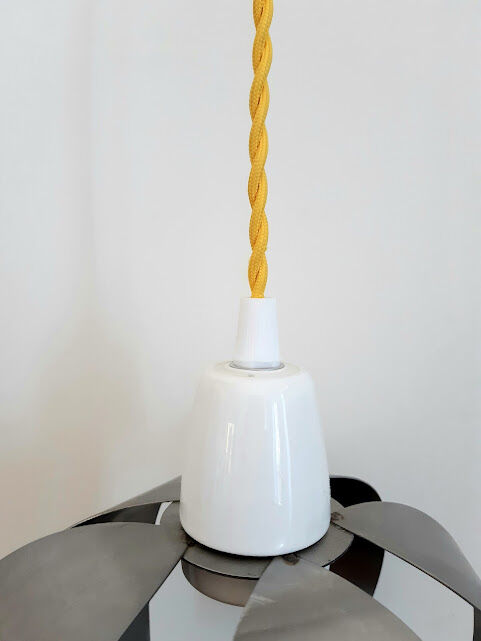 Flower pendant lamp in brushed steel 1970