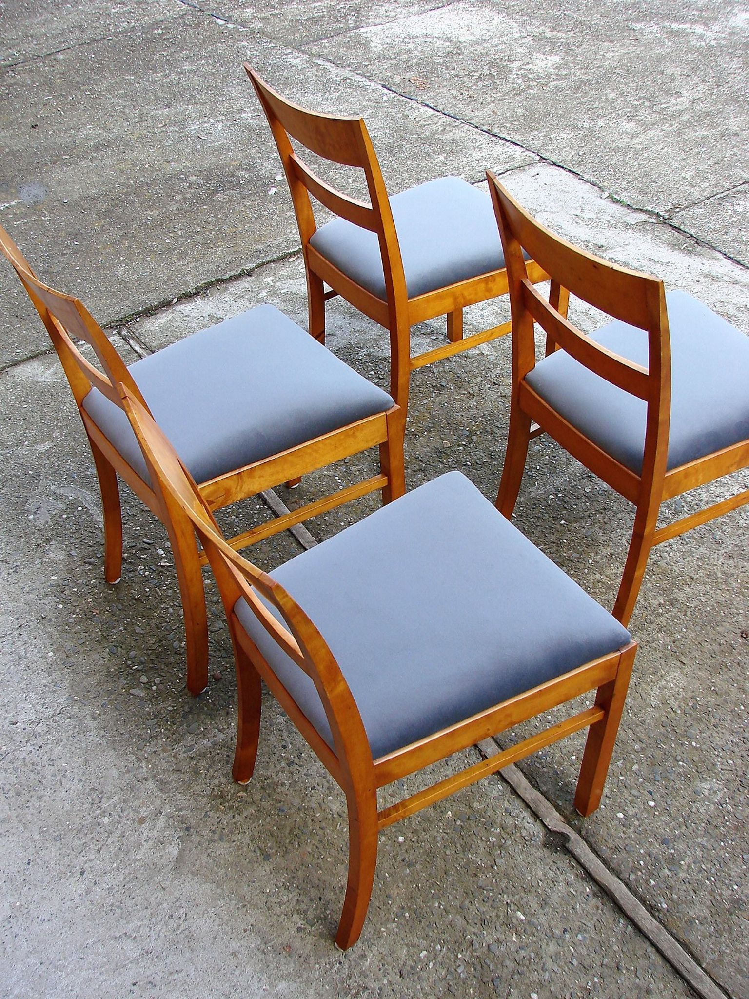 Set of 4 art deco chairs, 1940s