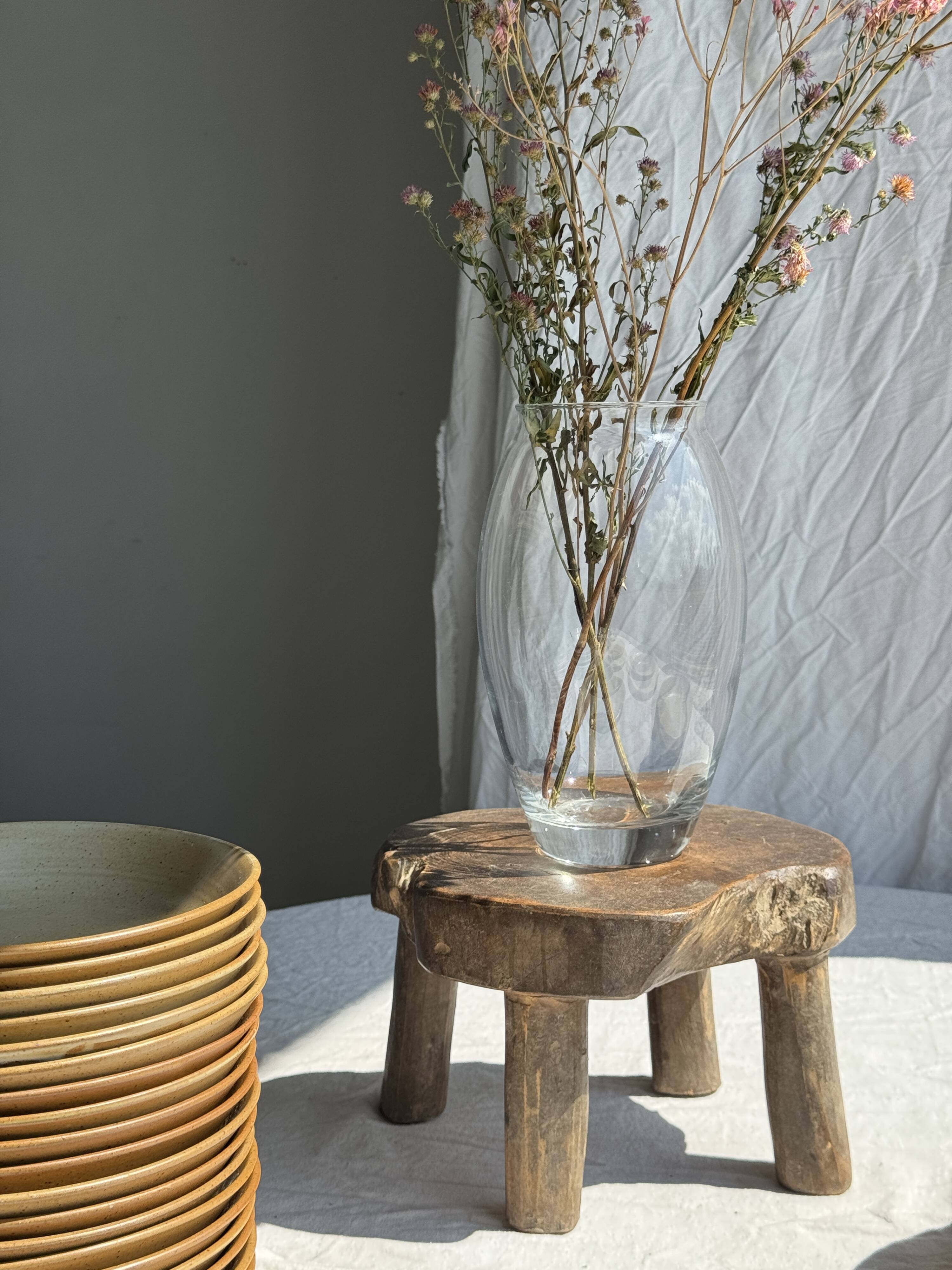 Vase transparent en verre H22