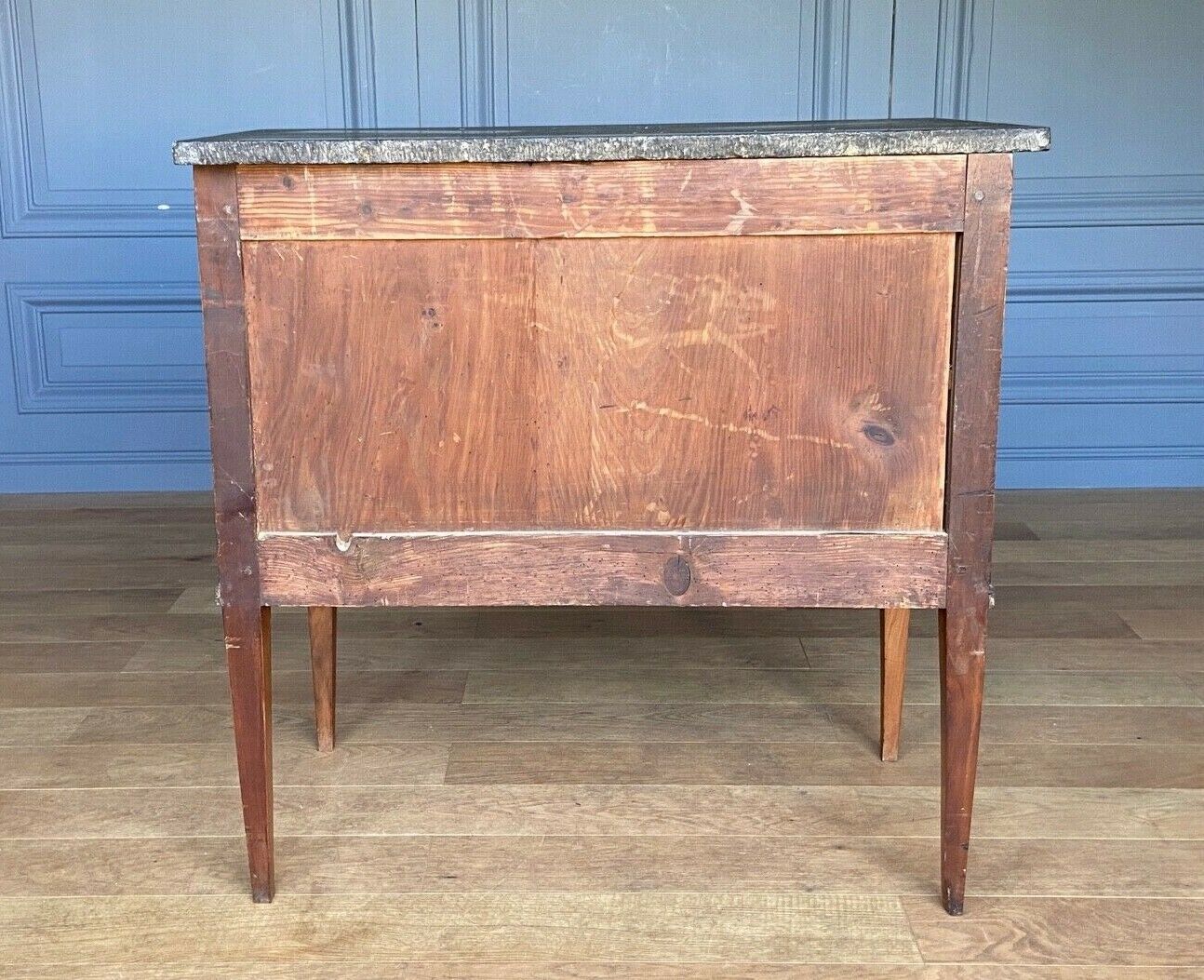 Chest of drawers two drawers restoration black marble heads of lions XIX century
