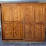 Authentique grand meuble rangement classeur Vintage en bois massif