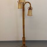 Vintage rattan floor lamp from the 70s
