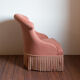 Fauteuil crapaud rose et or