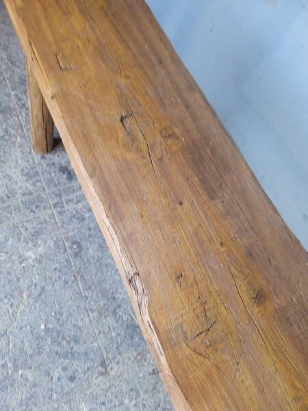 Bench 144 cm old patinated solid wood