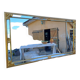 Pareclose and Beveled Wood and Golden Stuk Mirror