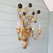 Large Florentine wall sconce, Hollywood Regency, 1960-70.