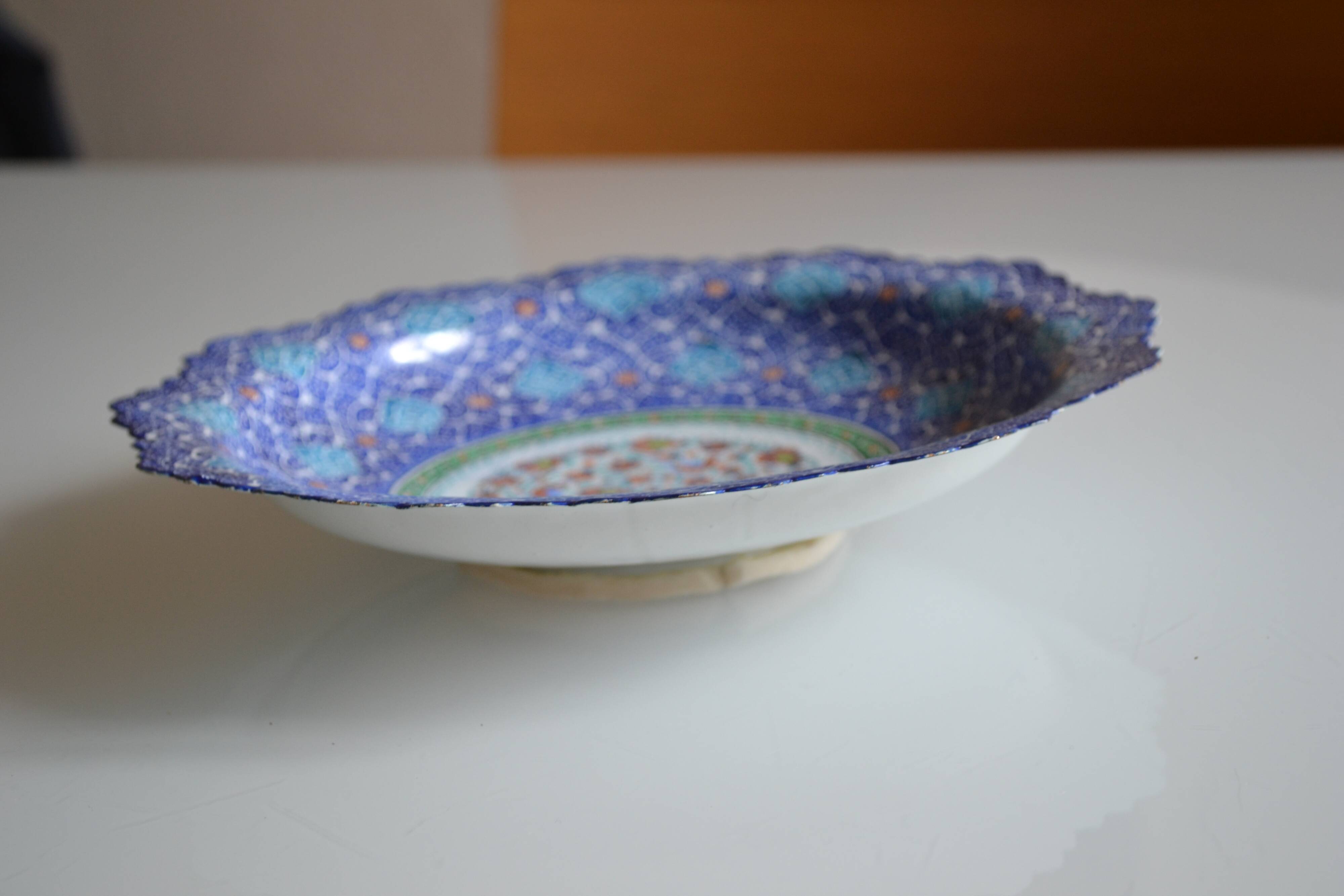 Islamic art enamel metal dish
