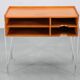 1960s Danish teak shelf cabinet with chrome plated legs