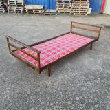 Single bed, Scandinavian teak daybed with compass feet, 1960s
