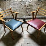 Pair of vintage modernist armchairs from the 50s