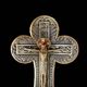 Old holy water stoup crucifix – patinated bronze