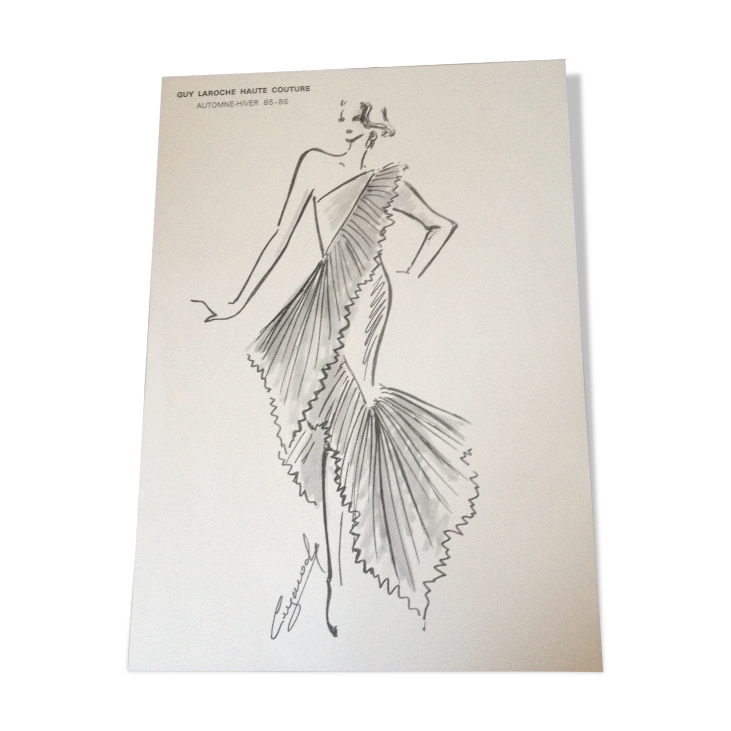 Guy Laroche of press at the end of the 1980s fashion illustration