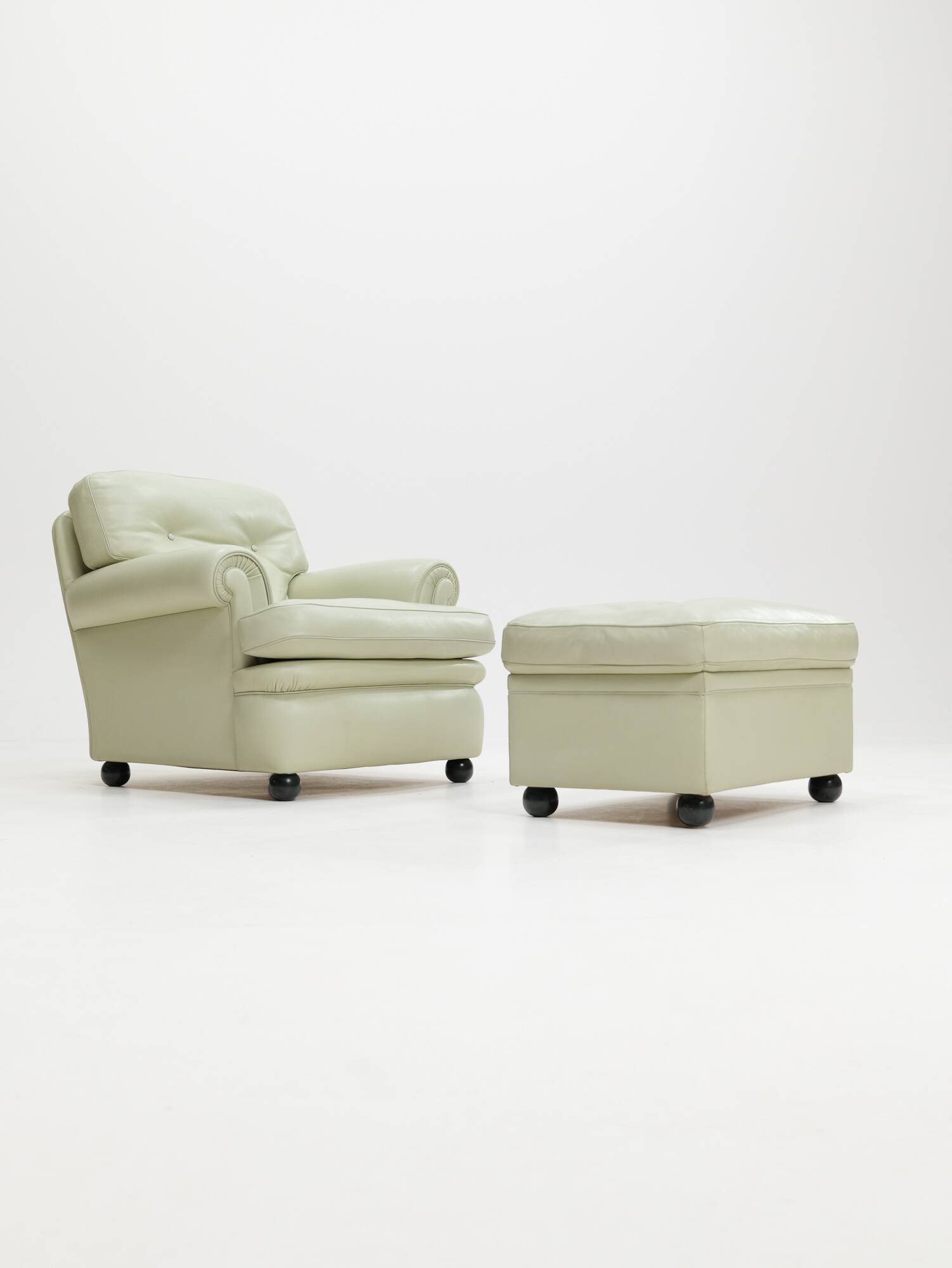 Poltrona Frau 'Dream B' armchair and ottoman, Italy, 1980s