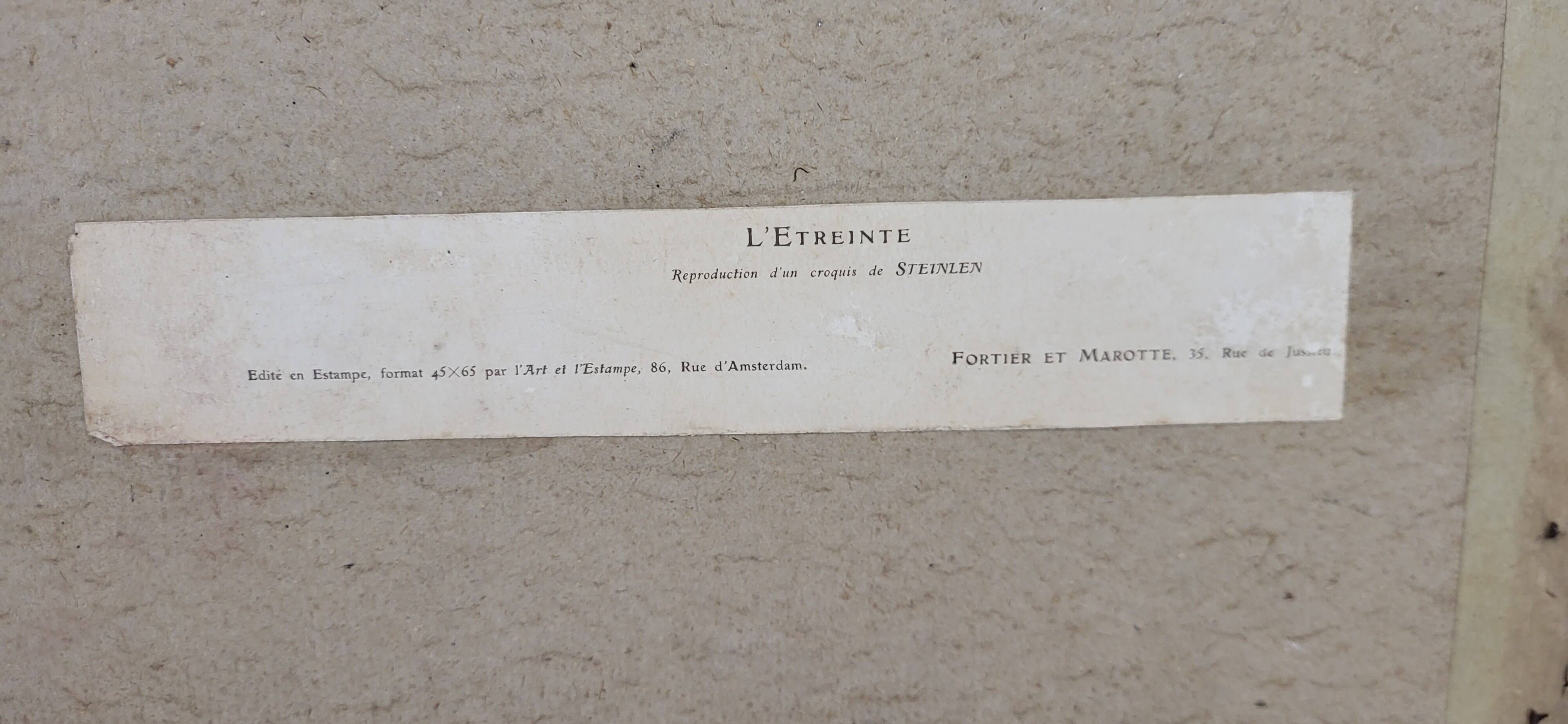 Print "The Kiss" by Steinlen (1859 - 1923)