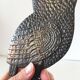 Owl sculpture in gilded brass bronze