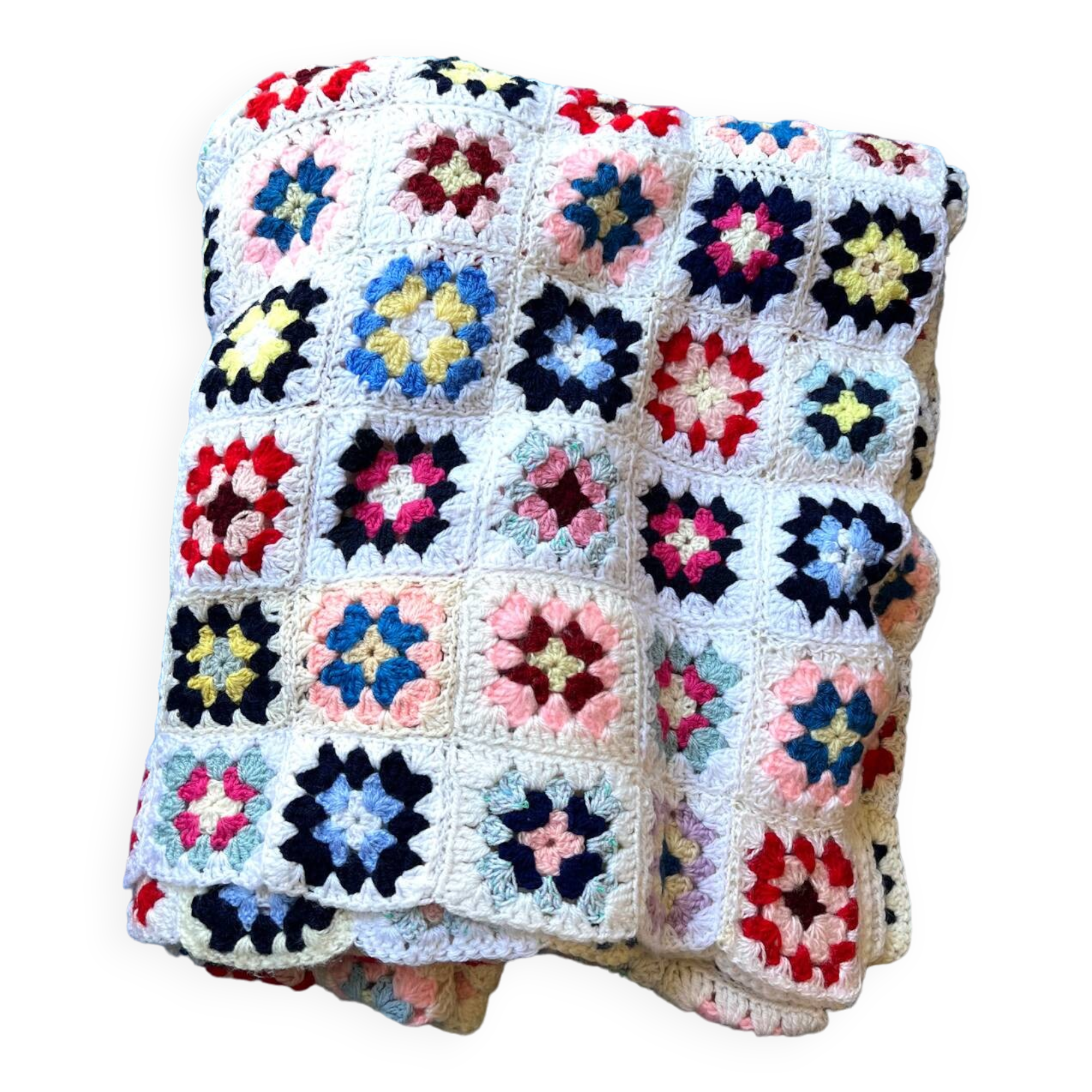 Vintage crochet plaid from the 70s