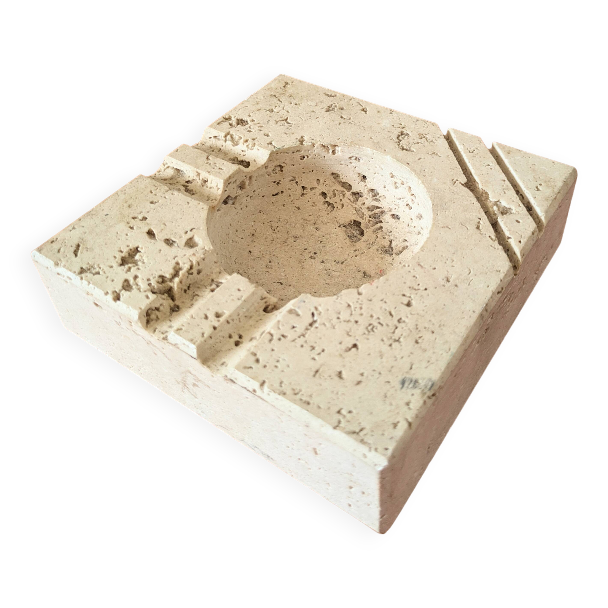 Vintage travertine ashtray by Cerri Nestor 70s
