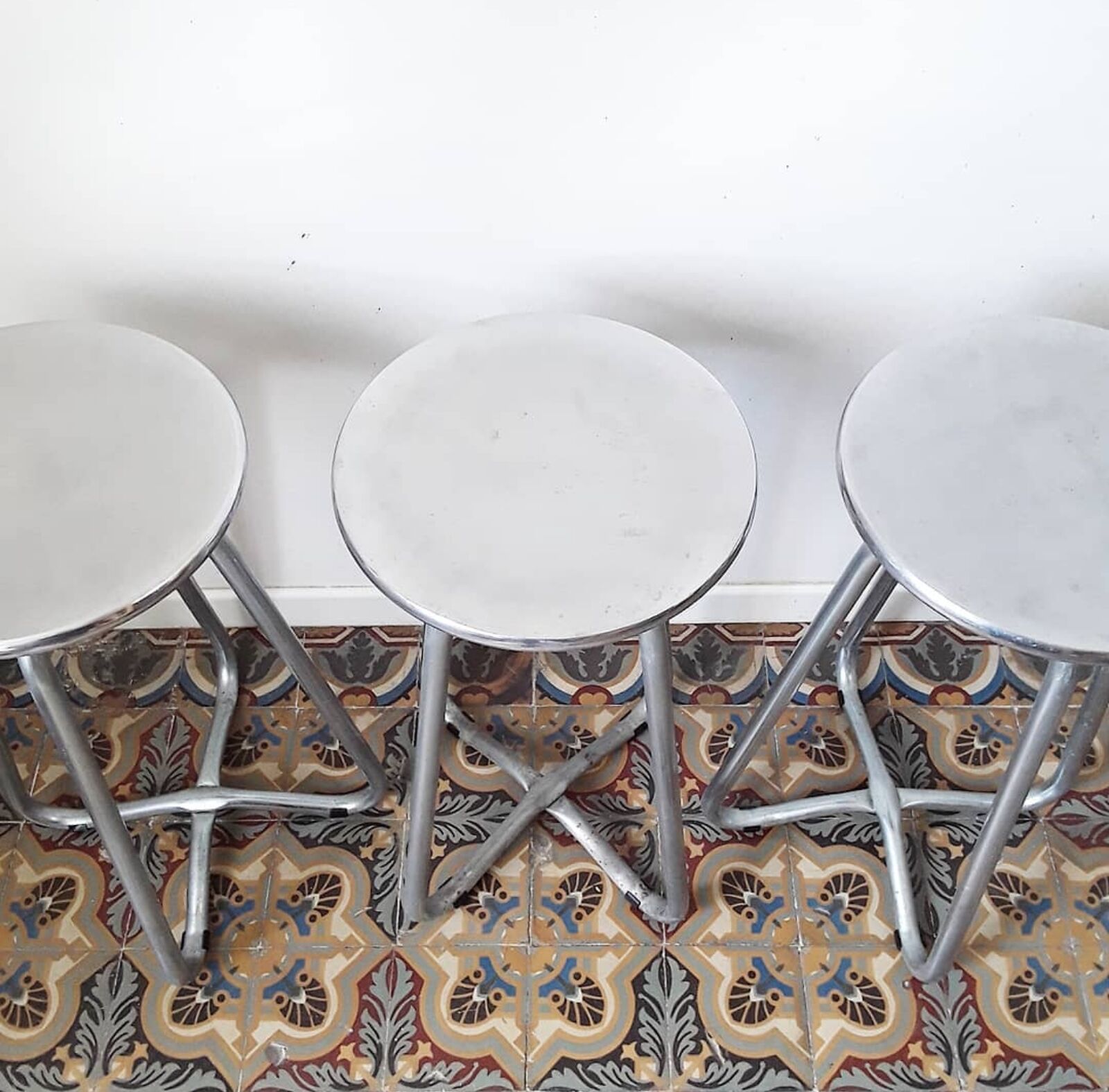 Set of 4 vintage habitat stools
