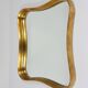 Golden wooden mirror in the style of Gio Ponti by Max Welz, Vienna, Austria, 1940s.