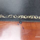 Black leather desk with extensions