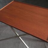 Danish teak and aluminium adjustable wine or side table, 1960s