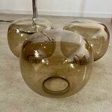 Old 3-light chrome and smoked glass floor lamp Italian design from the 70s vintage